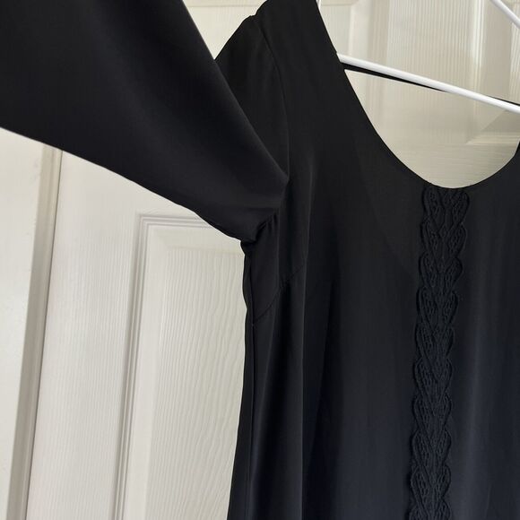 ASTR Cocktail Dress Size Small Lace Trim Black Formal Party Mini Shift REVOLVE - Picture 3 of 9